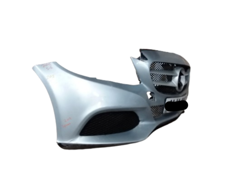 MERCEDES C CLASS W205 COMPLETE FRONT BUMPER 2014-2018 (SILVER)