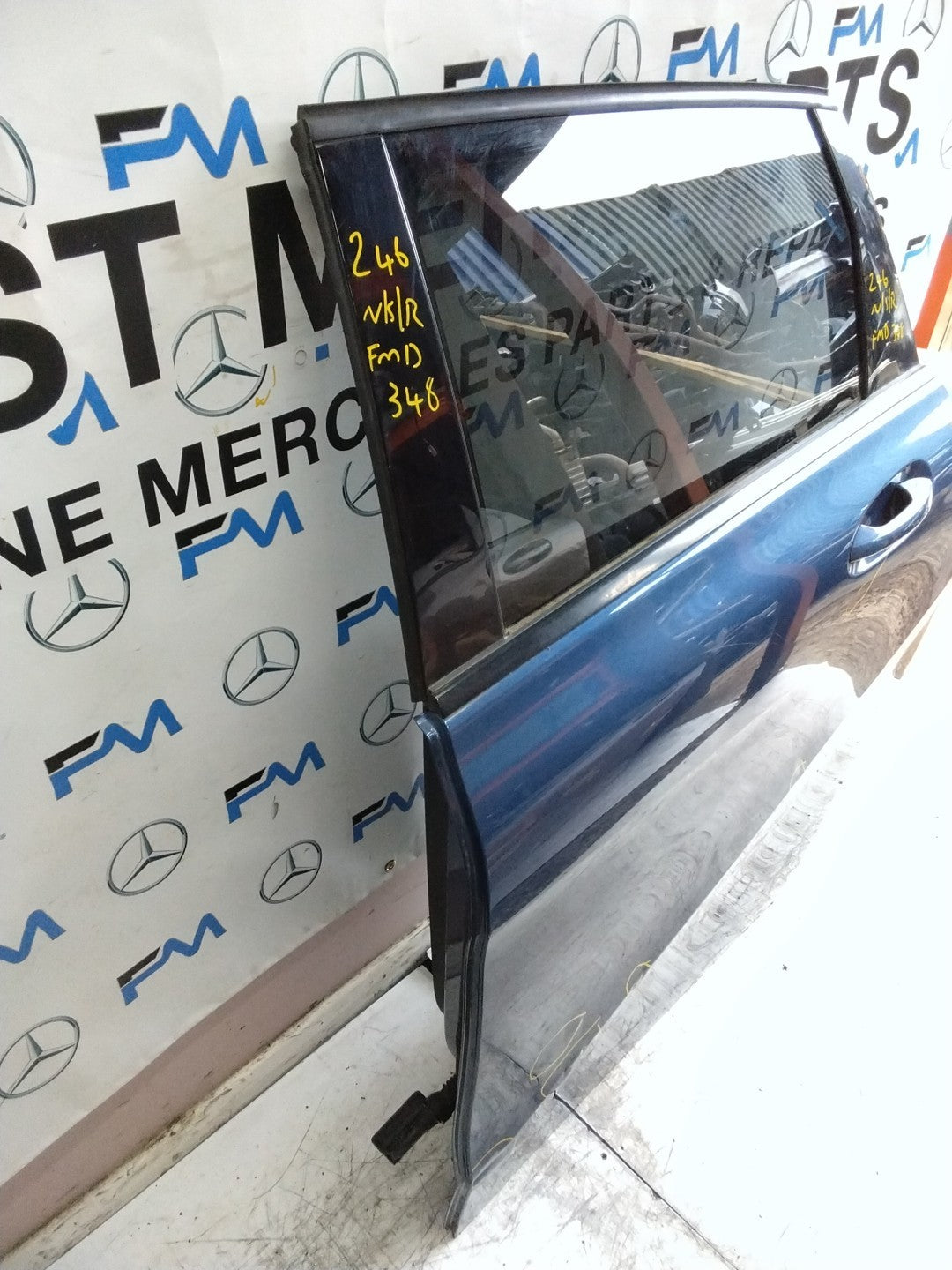 MERCEDES B-CLASS W246 PASSENGER REAR DOOR NSR BLUE 2012-19 COMPLETE FMD348