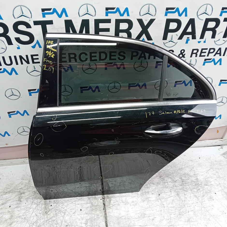 MERCEDES A-CLASS W177 SLN DRIVER REAR DOOR OSR BLACK 2018 ON COMPLETE FMD269