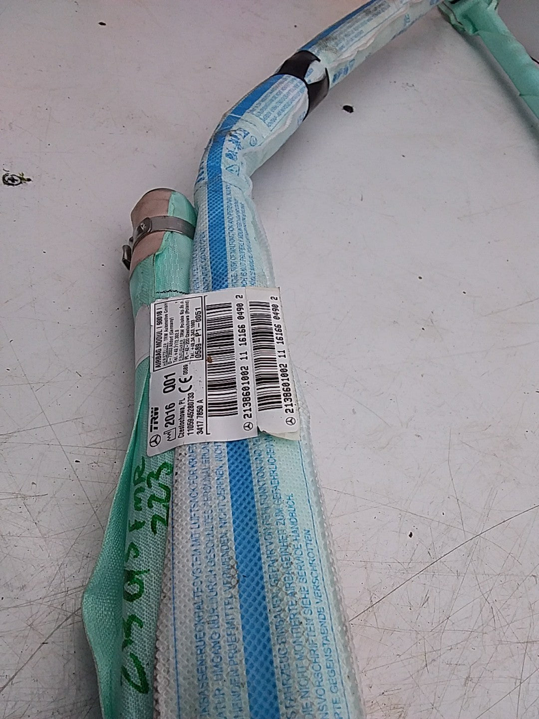 MERCEDES E-CLS W213 SLN CURTAIN ROOF AIRBAG  RIGHT DRIVERSIDE A2138601002 FMR223