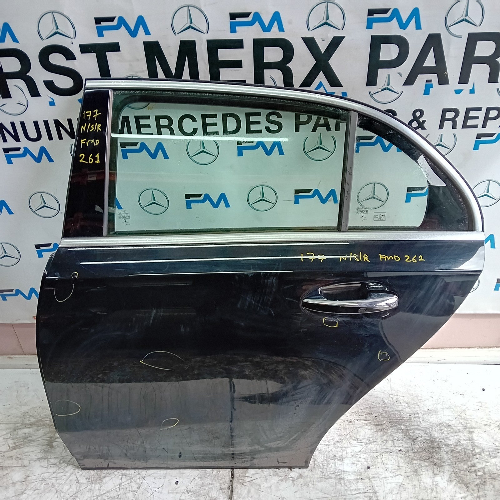 MERCEDES A-CLASS W177 PASSENGER REAR DOOR NSR BLACK 2018 ON COMPLETE FMD261