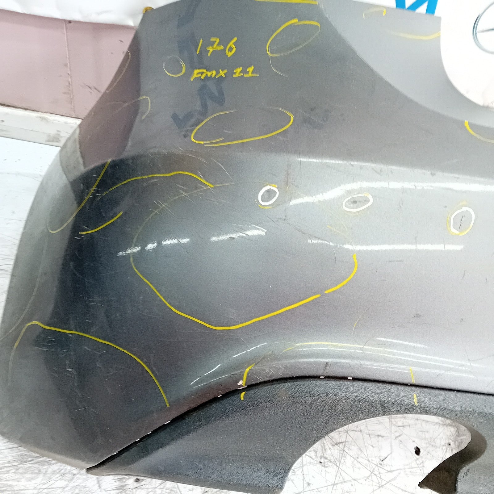 MERCEDES BENZ  A-CLASS W176 REAR BUMPER A1768850125 2012-18 GREY COMPLETE FMX11