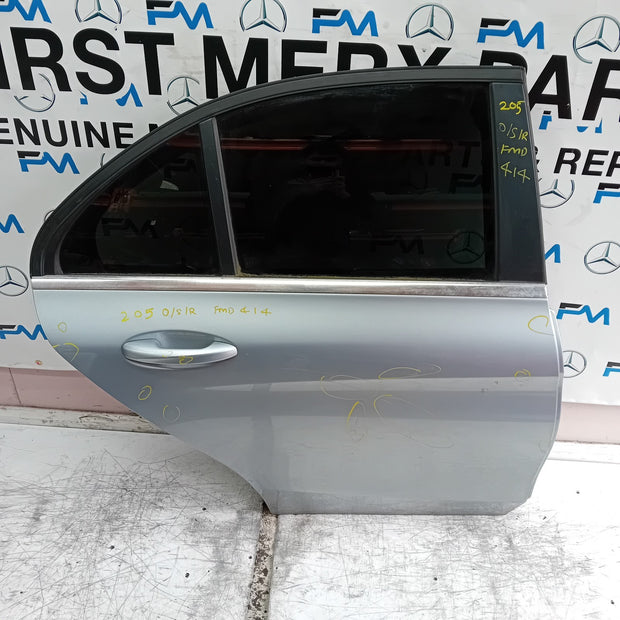 MERCEDES C-CLASS W205 DRIVER REAR DOOR OSR SILVER COMPLETE 2014 ON FMD414
