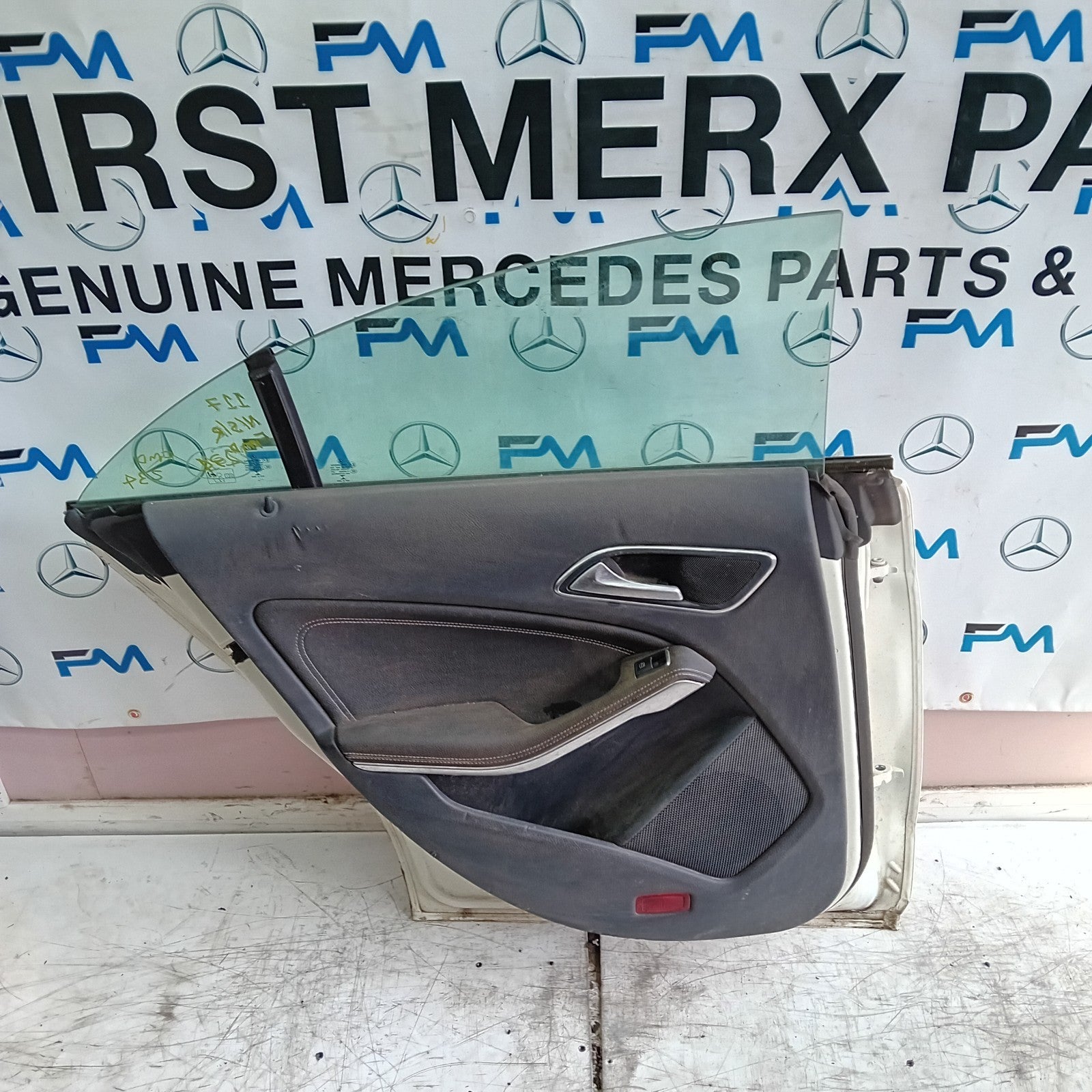MERCEDES CLA W117 PASSENGER REAR DOOR NSR WHITE 2013-19 COMPLETE FMD234