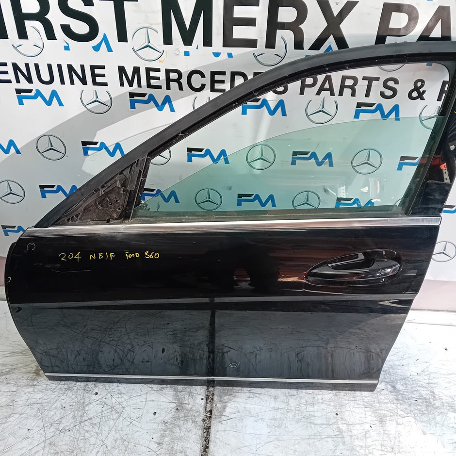 MERCEDES C-CLASS W204 SLN PASSENGER FRONT DOOR NSF 2008-14 BLACK COMPLETE FMD360