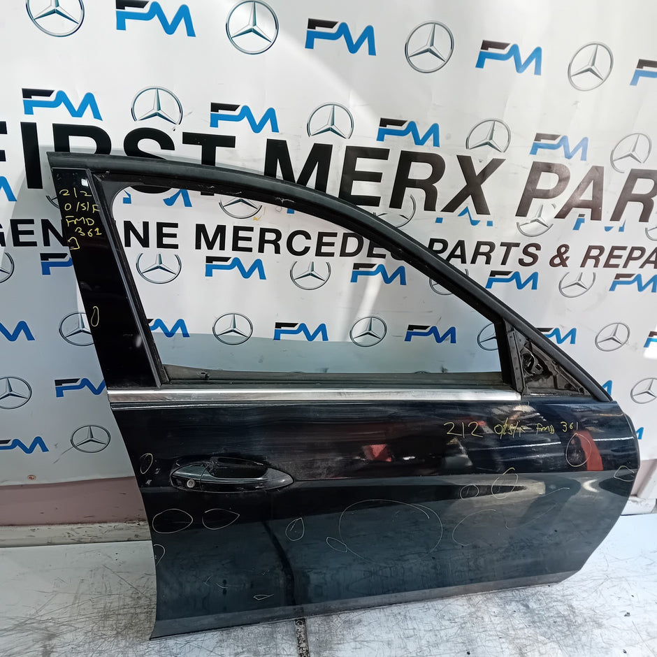 MERCEDES E-CLASS W212 SLN DRIVER FRONT DOOR OSF 2009-16 BLACK COMPLETE FMD361