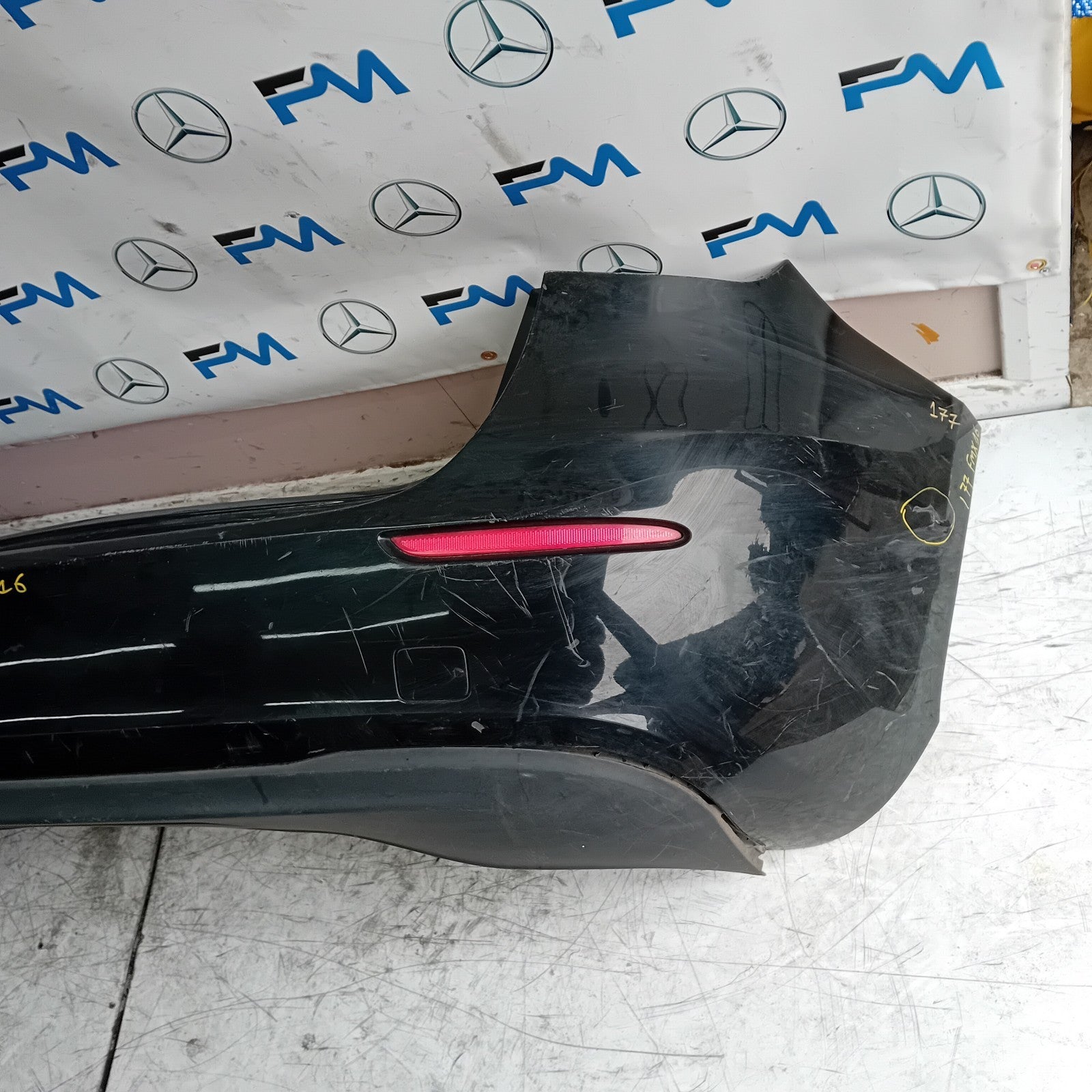 MERCEDES BENZ  A-CLASS W177 REAR BUMPER A1778800500 2018 BLACK COMPLETE FMX16
