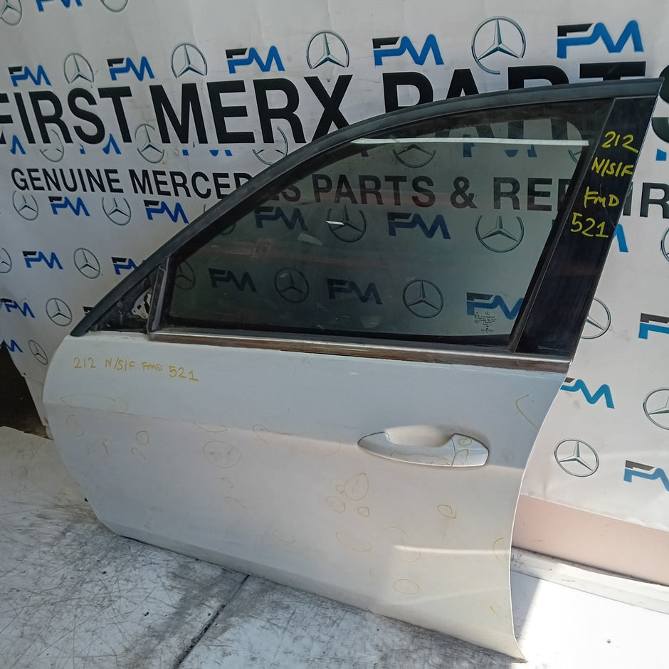 MERCEDES E-CLASS W212 PASSENGER FRONT DOOR NSF 2015 COMPLETE WHITE FMD521
