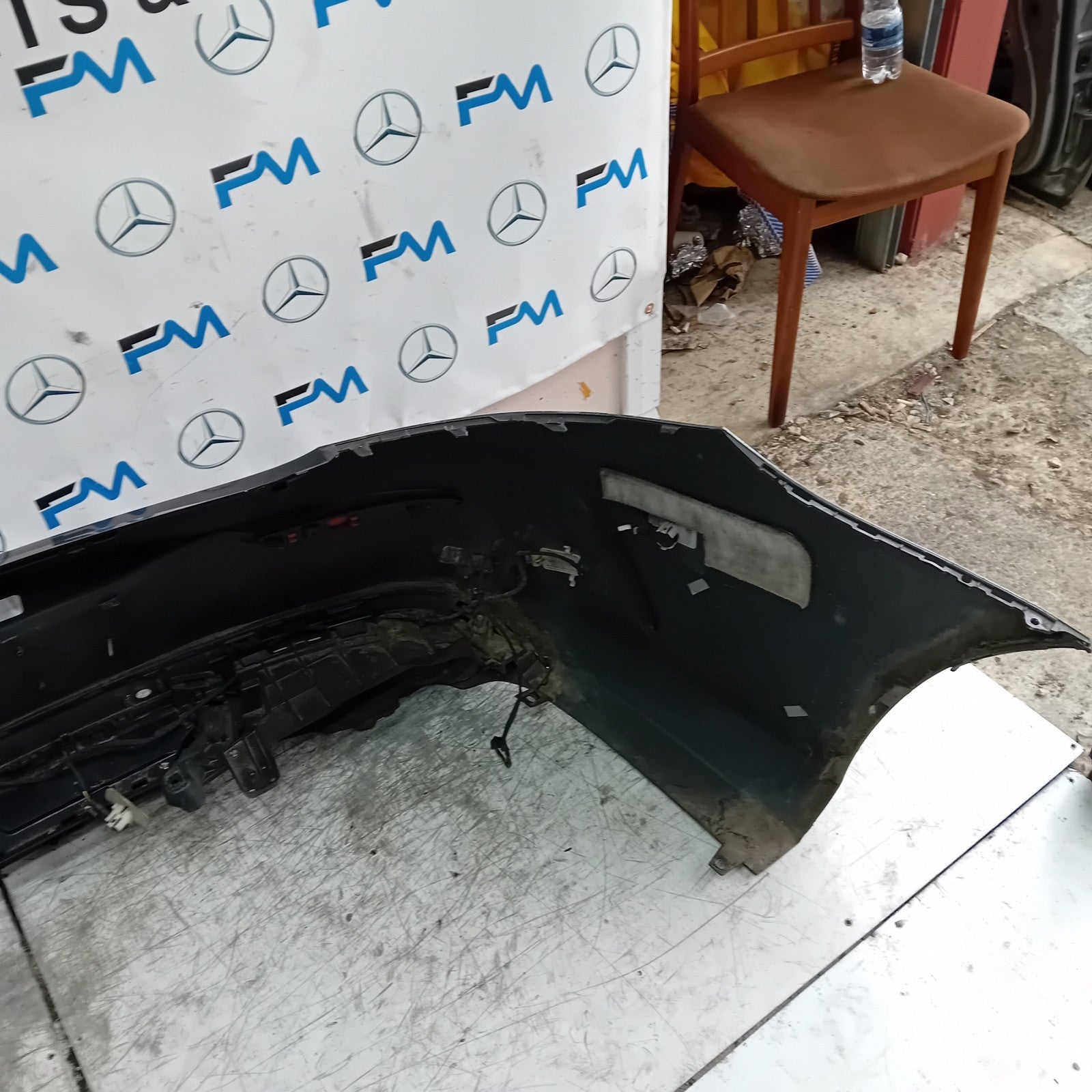 MERCEDES BENZ C-CLASS W205 COUPE REAR BUMPER 2015 BLACK COMPLETE FMX61