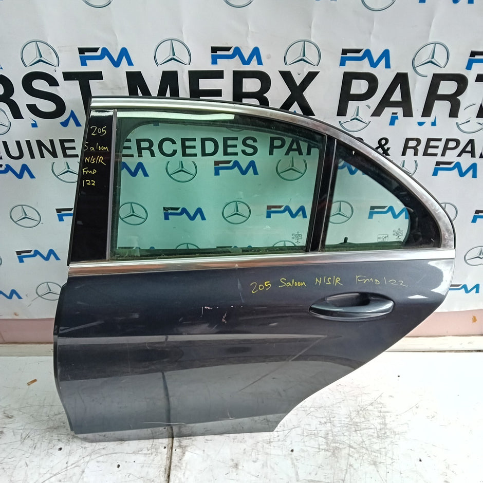 MERCEDES BENZ C-CLASS W205 PASSENGER SIDE REAR DOOR N/S/R GREY FMD122