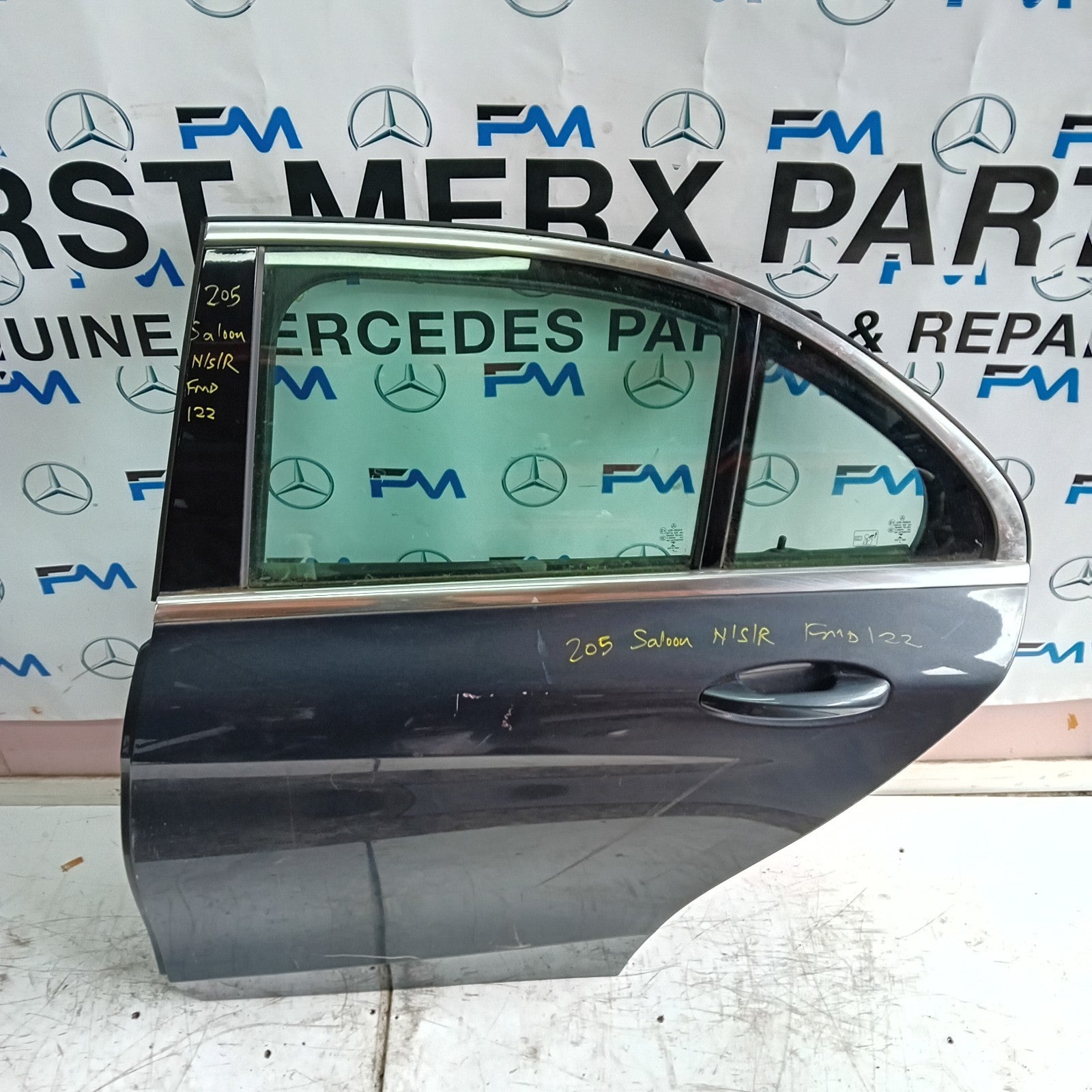 MERCEDES BENZ C-CLASS W205 PASSENGER SIDE REAR DOOR N/S/R GREY FMD122