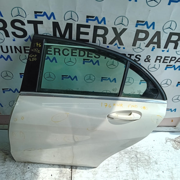 MERCEDES A-CLASS W176 PASSENGER REAR SIDE DOOR NSR 2012-18 WHITE COMPLETE FMD280