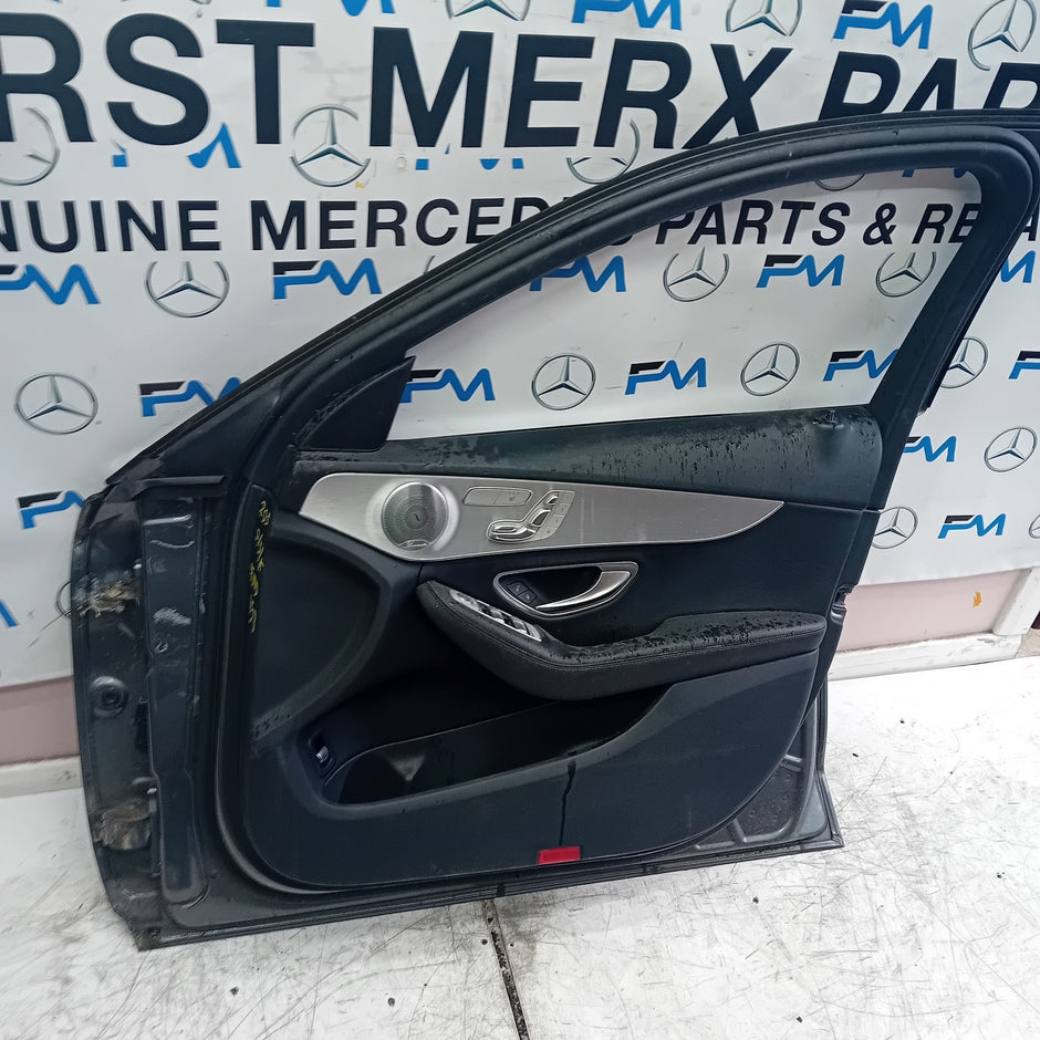 MERCEDES C-CLASS W205 DRIVER FRONT DOOR O/S/F GREY 2014 ONWARDS COMPLETE FMD158