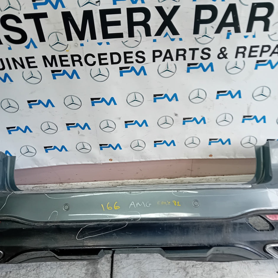 MERCEDES BENZ  GLE W166 AMG LINE REAR BUMPER GREY 2016 A1668853024 COMPLET FMX81