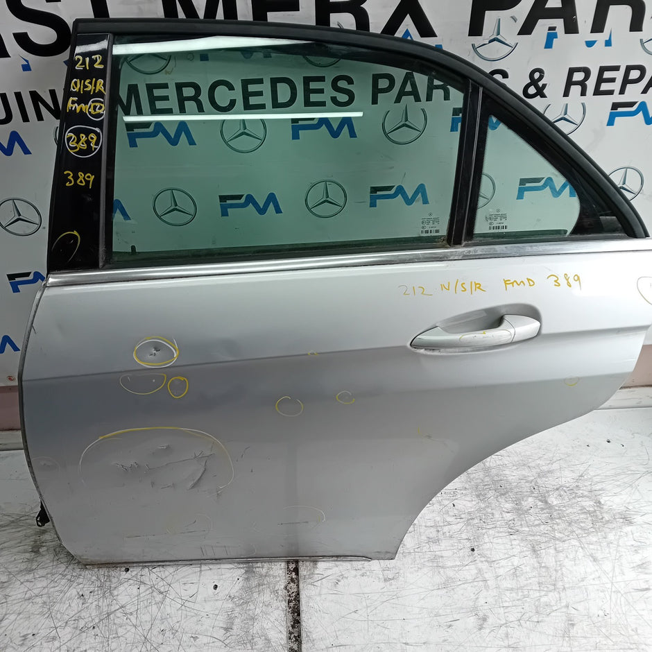 MERCEDES E-CLASS W212 DRIVER REAR DOOR OSR  2009-16 SILVER COMPLETE FMD389