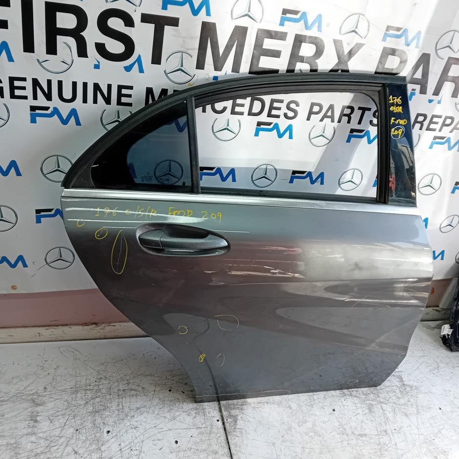 MERCEDES BENZ  A-CLASS W176 DRIVER REAR DOOR OSR GREY 2012- 2018 COMPLETE FMD209
