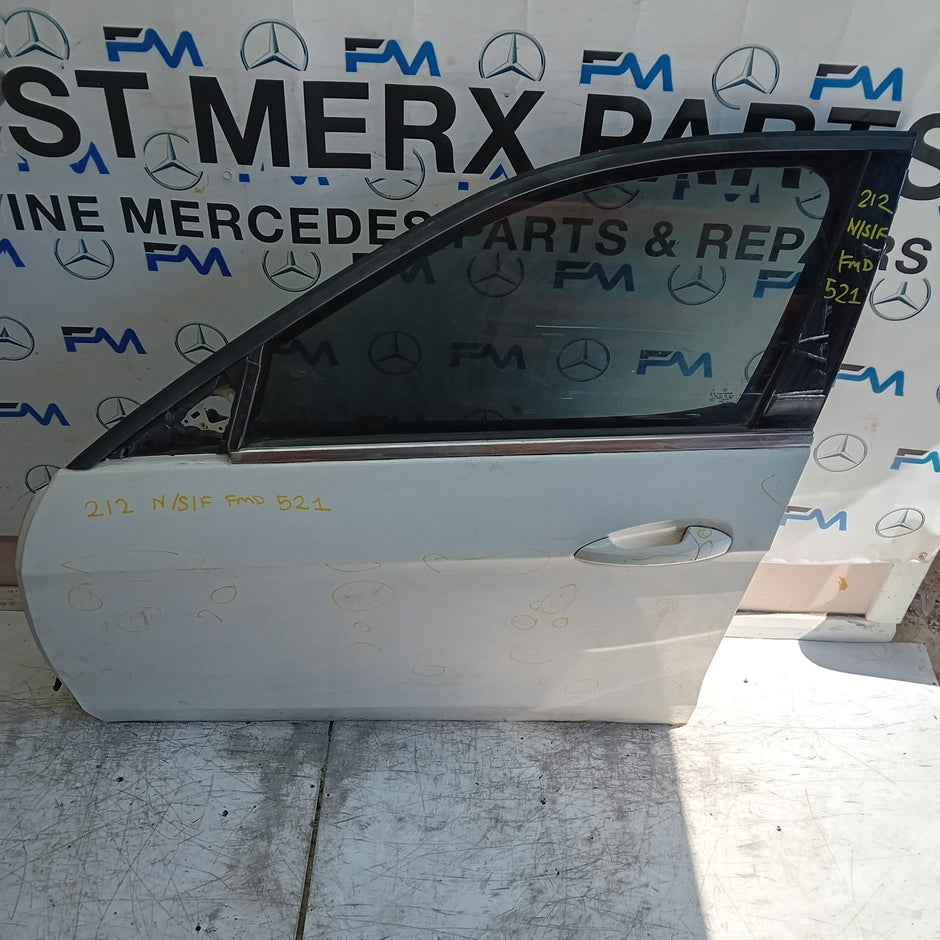 MERCEDES E-CLASS W212 PASSENGER FRONT DOOR NSF 2015 COMPLETE WHITE FMD521