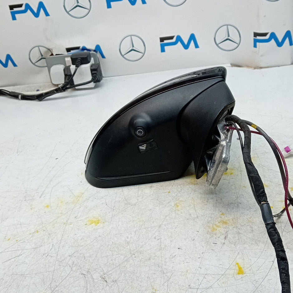 MERCEDES C-CLASS W205 DRIVER WING MIRROR OSF BLACK PL CAMERA A2058105001 FMM74