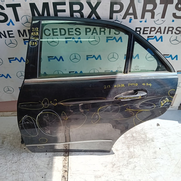 MERCEDES E-CLASS W212  PASSENGER REAR DOOR NSR BLACK 2009-16 COMPLETE FMD424