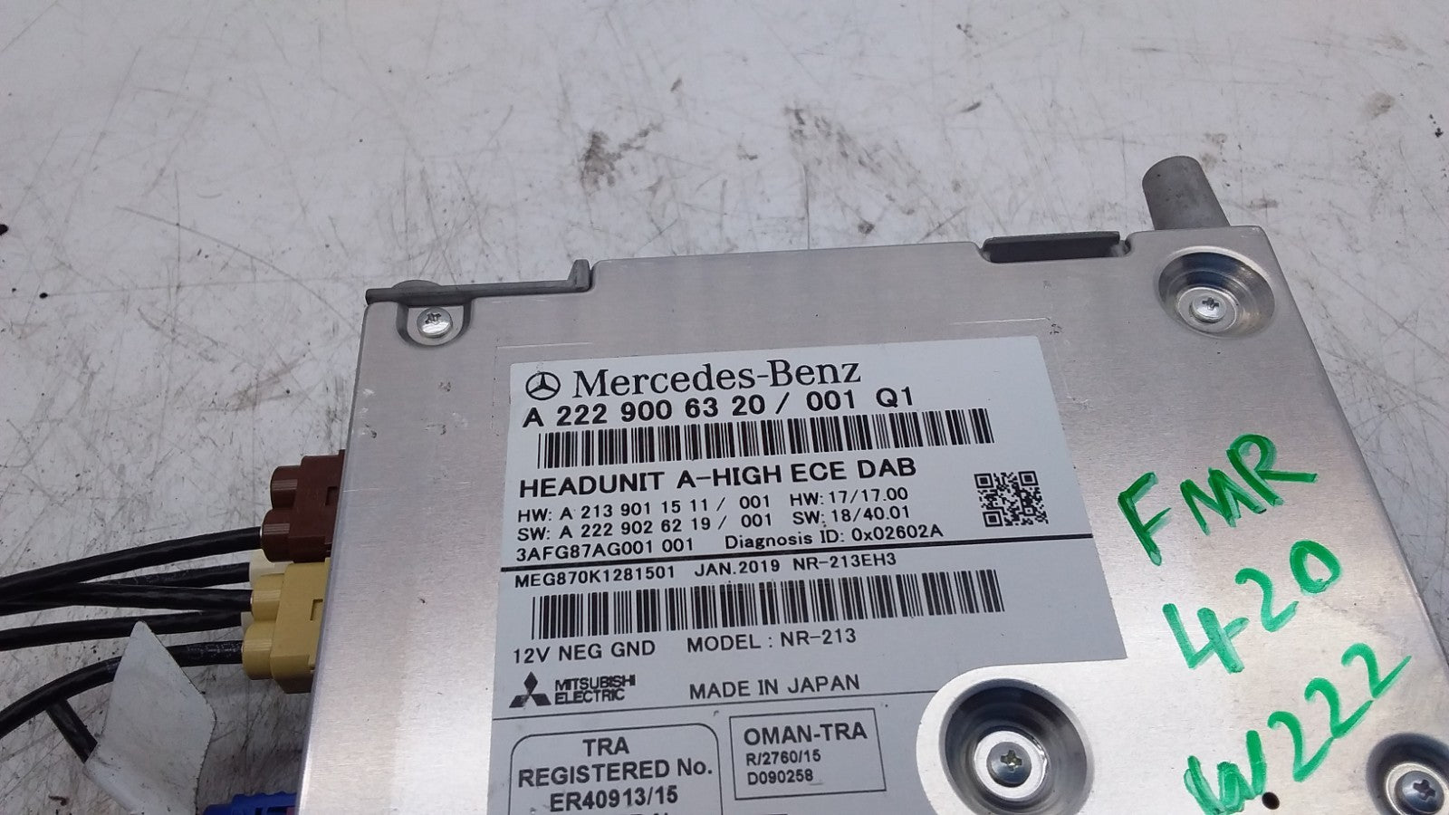 MERCEDES BENZ C-CLASS W205 SATELLITE NAVIGATION HEAD UNIT A2229006320 FMR420
