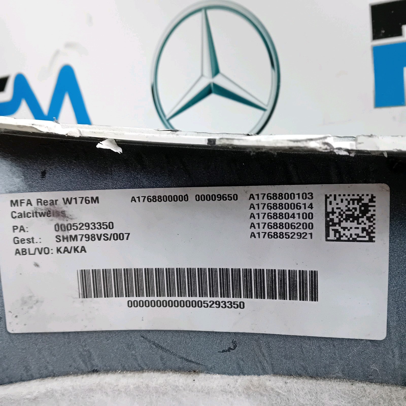 MERCEDES BENZ A-CLASS W176 REAR BUMPER 2012-18 A1768853000 WHITE FMX32