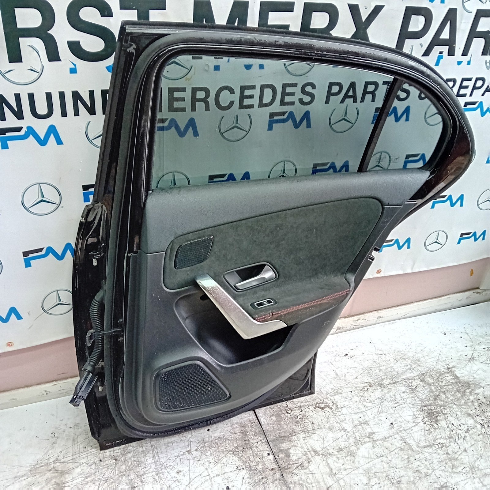 MERCEDES A-CLASS W177 DRIVER REAR DOOR OSR BLACK 2018 ON COMPLETE FMD247