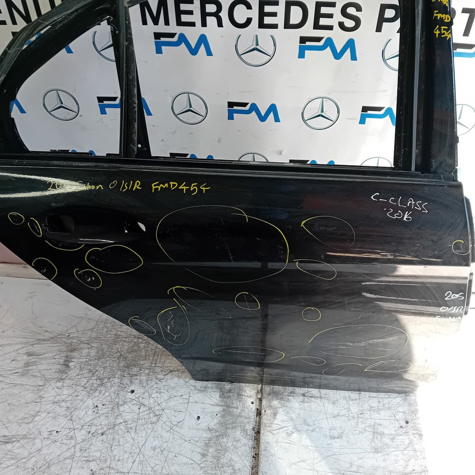 MERCEDES C-CLASS S205 SLN DRIVER REAR DOOR OSR BLACK 2014 ON  FMD454