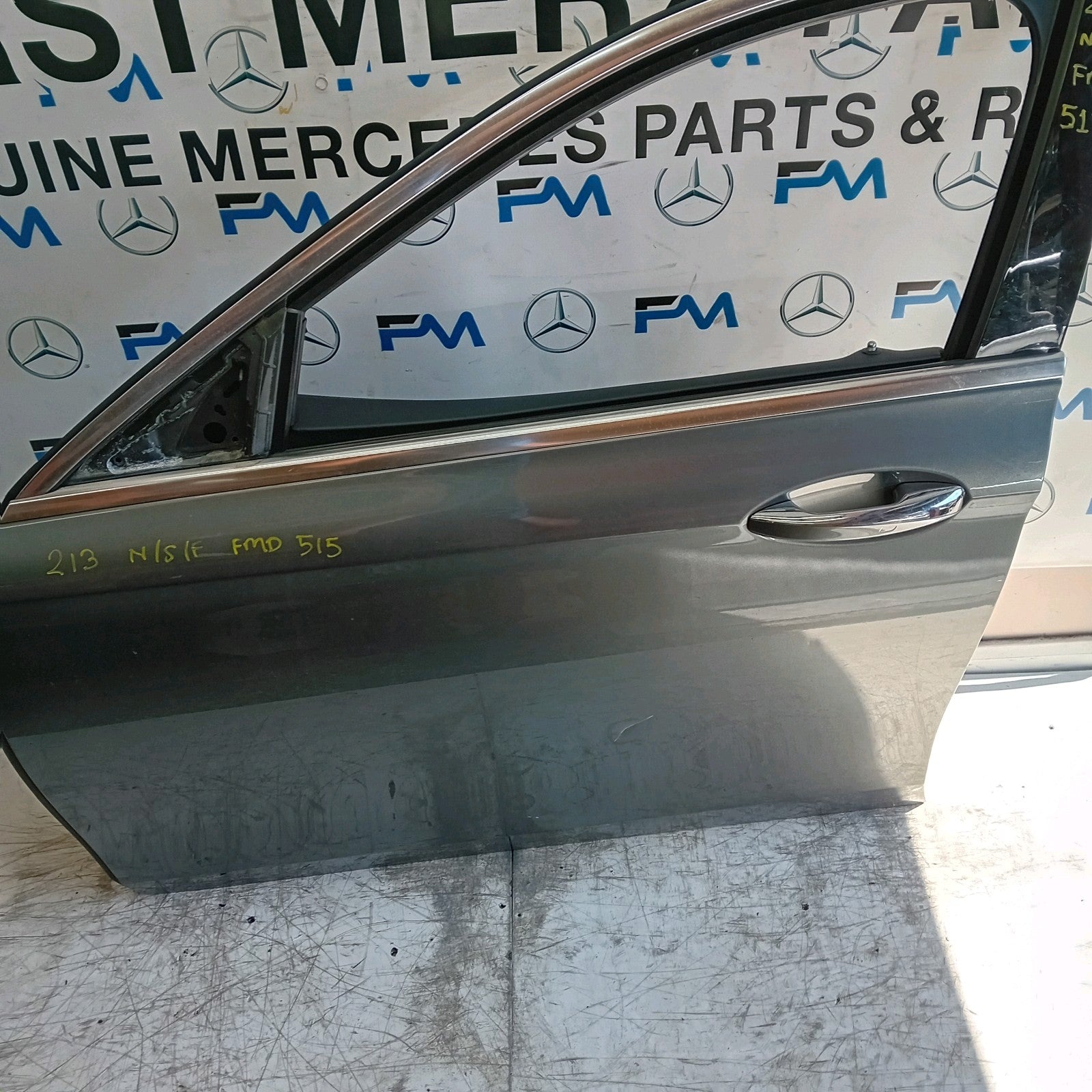 MERCEDES E-CLASS W213 PASSENGER FRONT DOOR NSF 2016 ON GREY COMPLETE  FMD515