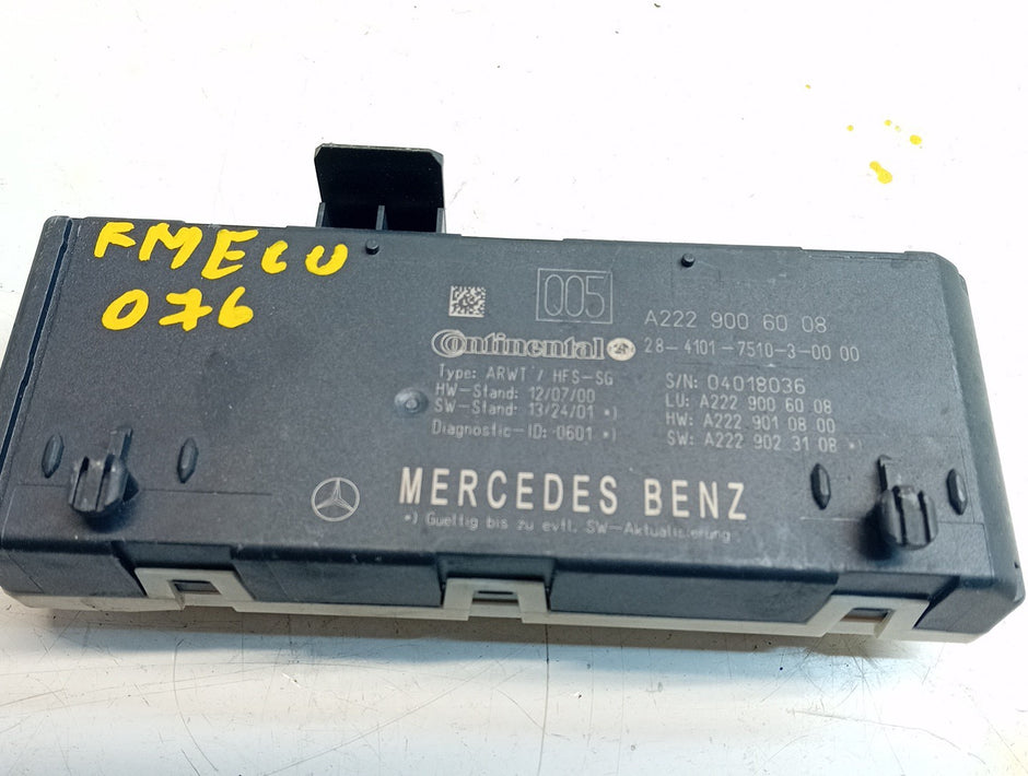  MERCEDES BENZ S-CLASS W222 13-17 TAILGATE CONTROL MODULE A2229006008 FMECU076