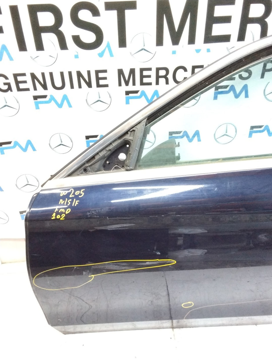 MERCEDES C-CLASS W205 PASSENGER SIDE FRONT DOOR N/S/F COMPLETE BLUE FMD102