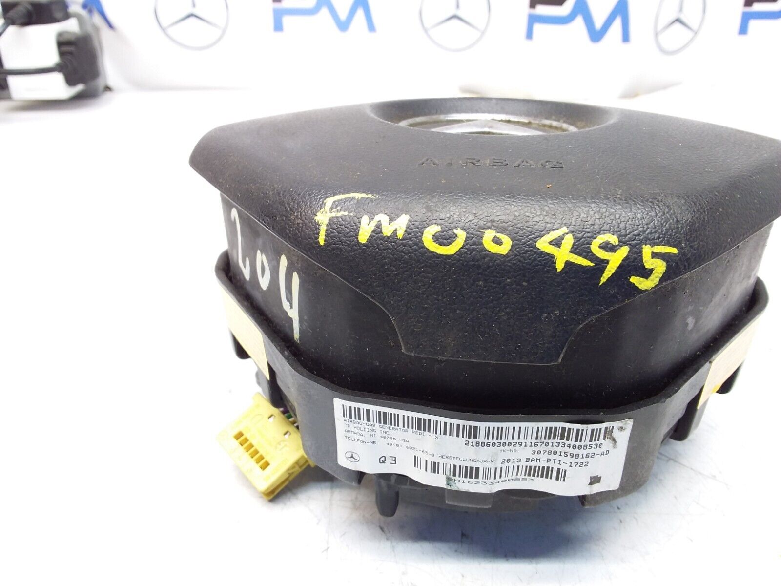 MERCEDES E-CLASS W204 STEERING WHEEL AIRBAG 307801598162-AD FM00495 