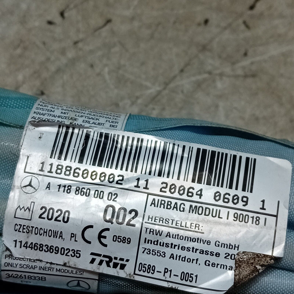 2019-2024 MERCEDES CLA W118 CURTAIN ROOF AIR BAG PASSENGER NEAR SIDE LEFT FM129