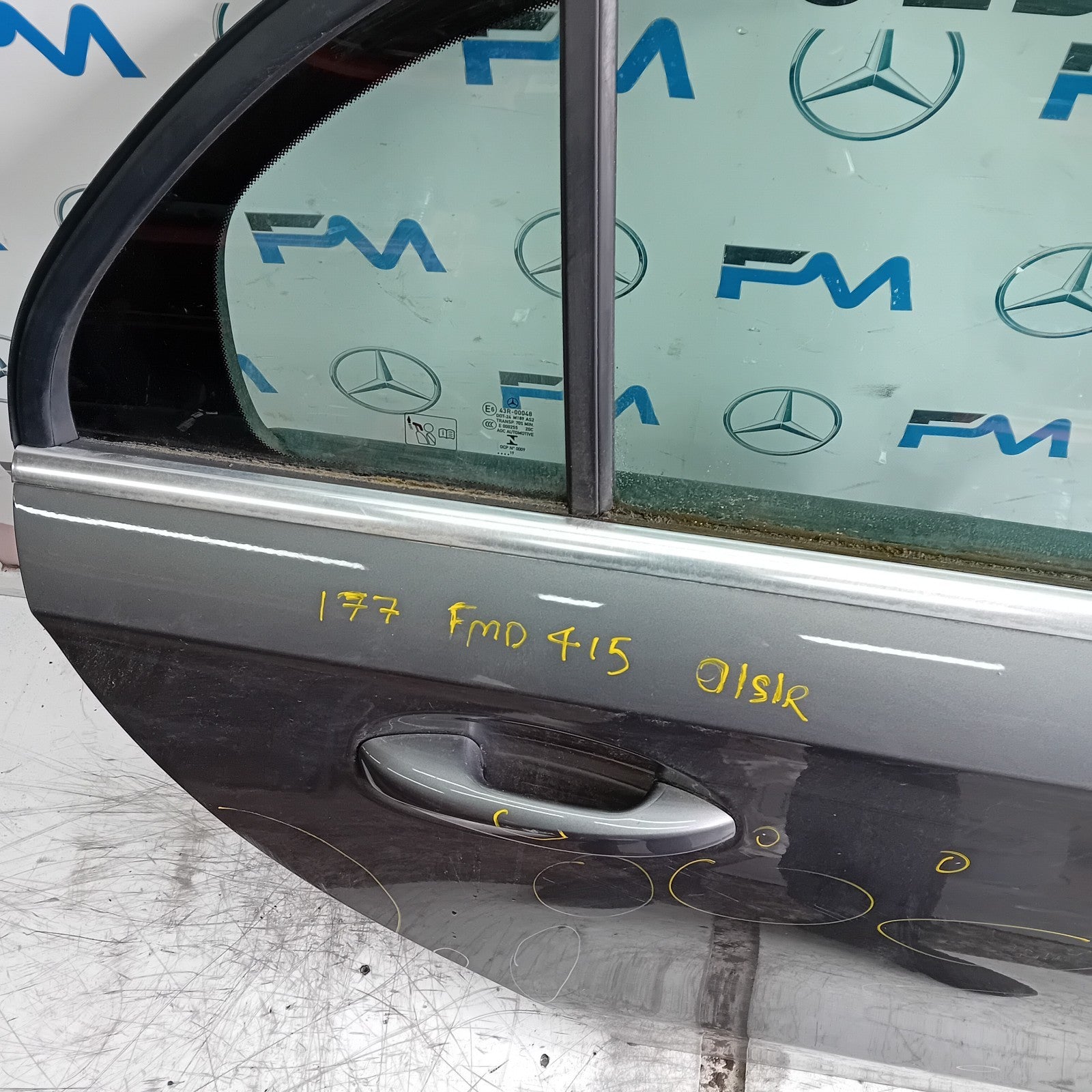 MERCEDES A-CLASS W177 DRIVER REAR DOOR OSR GREY COMPLETE 2018 ON FMD415