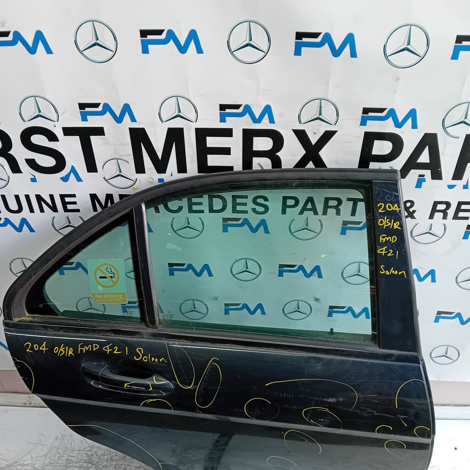 MERCEDES C-CLASS W204 SLN DRIVER REAR DOOR OSR BLACK 2008-14 COMPLETE FMD421
