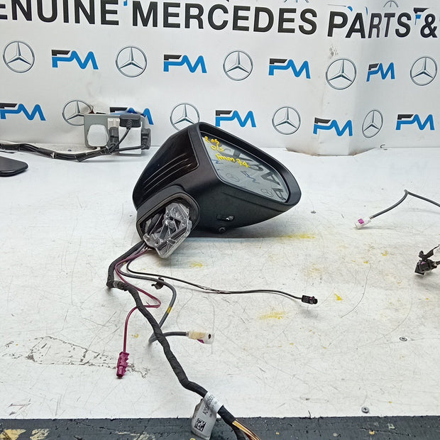 MERCEDES C-CLASS W205 DRIVER WING MIRROR OSF BLACK PL CAMERA A2058105001 FMM74