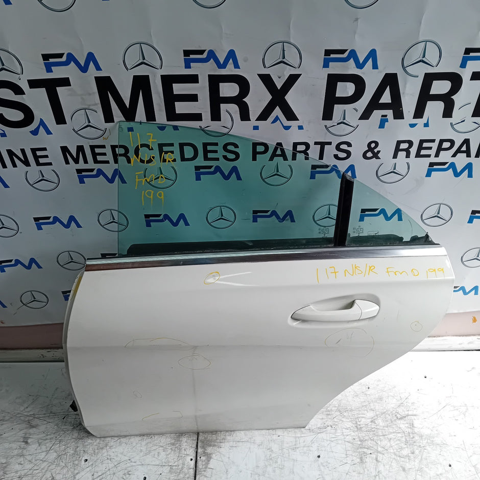 MERCEDES BENZ CLA W117 PASSENGER REAR DOOR NSR WHITE 2013-19 COMPLETE FMD199