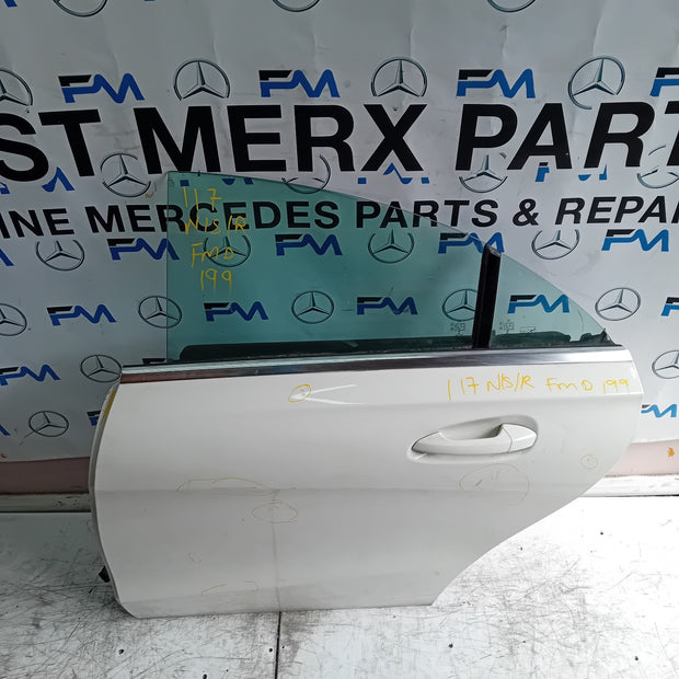 MERCEDES BENZ CLA W117 PASSENGER REAR DOOR NSR WHITE 2013-19 COMPLETE FMD199