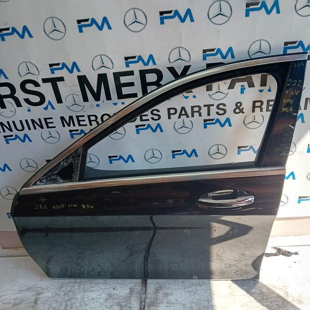 MERCEDES S-CLASS W222 SLN PASSENGER FRONT DOOR NSF BLACK 2014 ON COMPLETE FMD354