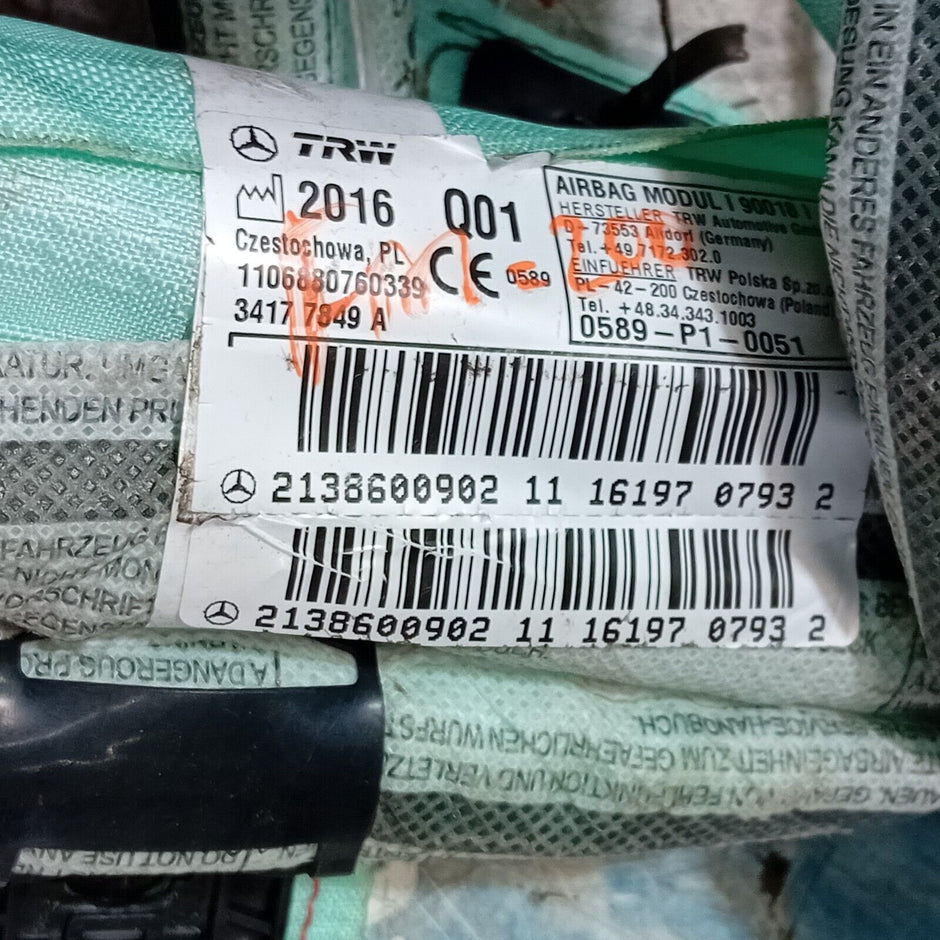 2021-2024 MERCEDES E CLASS  AIR BAG PASSENGER NEAR SIDE LEFT 2138600902 FM200