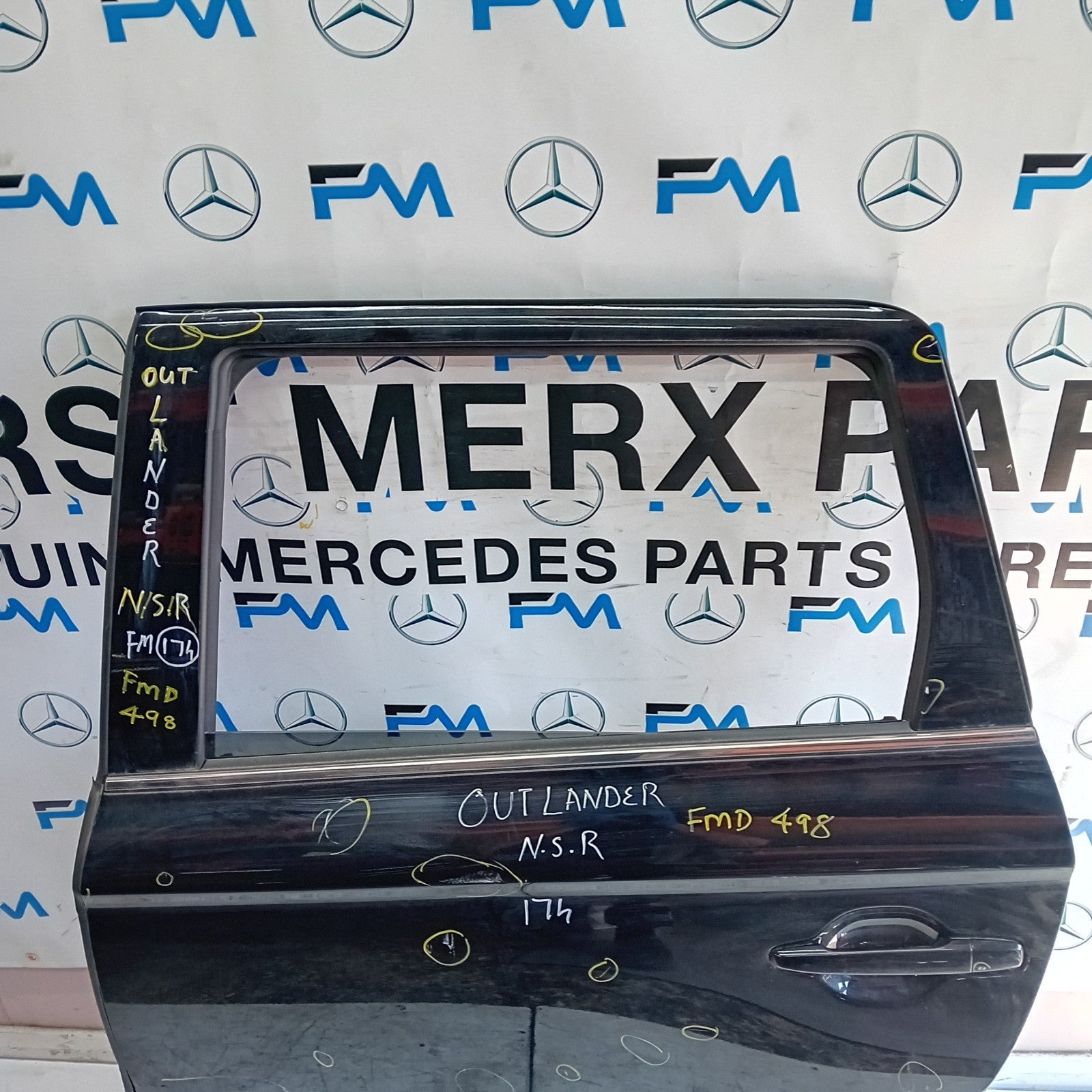 MITSUBISHI OUTLANDER MK3 PASSENGER REAR DOOR NSR 2013 BLACK FMD498