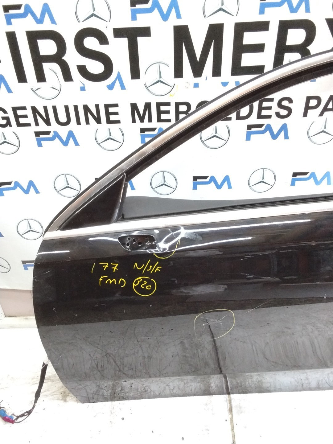 MERCEDES A-CLASS W177 SLN PASSENGER FRON DOOR NSF BLACK 2018 ON COMPLETE FMD320