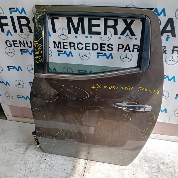 MEECEDES X-CLASS W470 PASSENGER SIDE REAR DOOR NSR 2017-20 BROWN COMPLETE FMD283