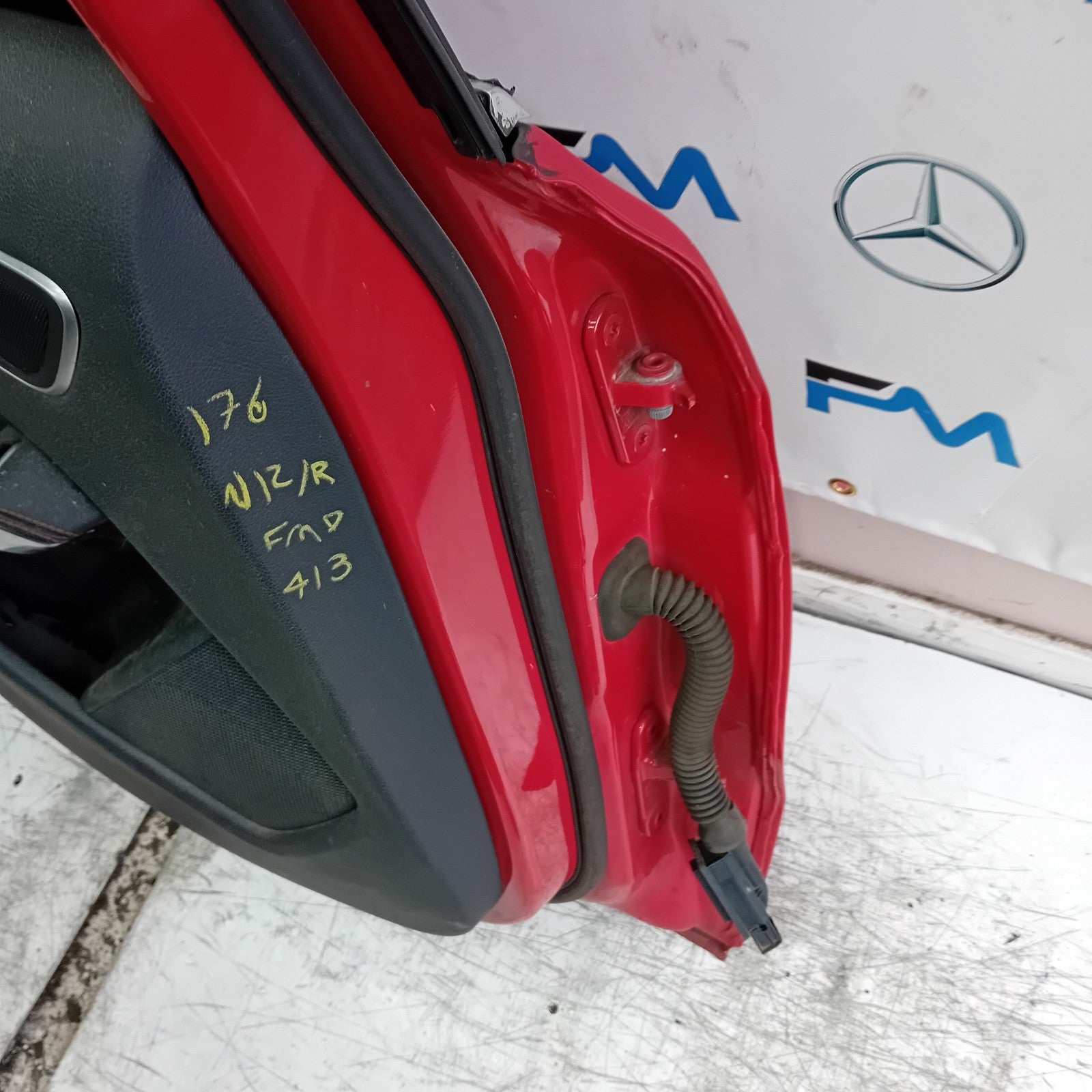 MERCEDES A-CLASS W176 PASSENGER REAR DOOR NSR RED COMPLETE 2012-18 FMD413