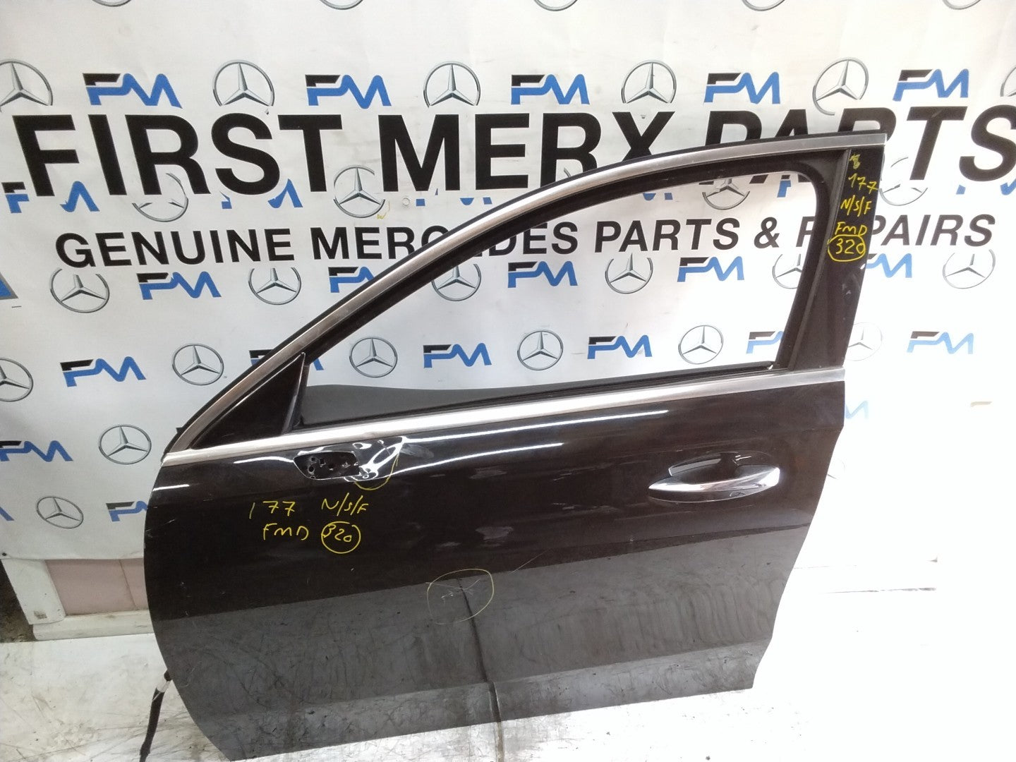 MERCEDES A-CLASS W177 SLN PASSENGER FRON DOOR NSF BLACK 2018 ON COMPLETE FMD320