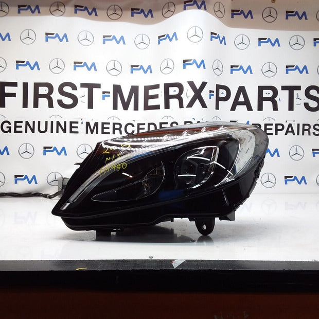 2018 MERCEDES C-CLASS W205 N/S PASSENGER HEADLIGHT A2059062504 FMH50 LED HIGH  