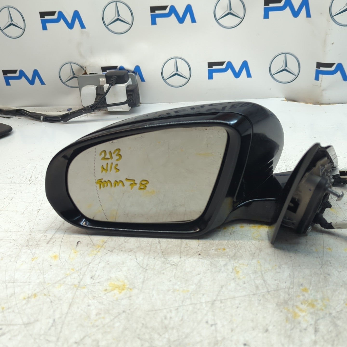 MERCEDES E-CLASS W213 PASSENGER WING MIRROR NS BLACK A2138102500 FMM78