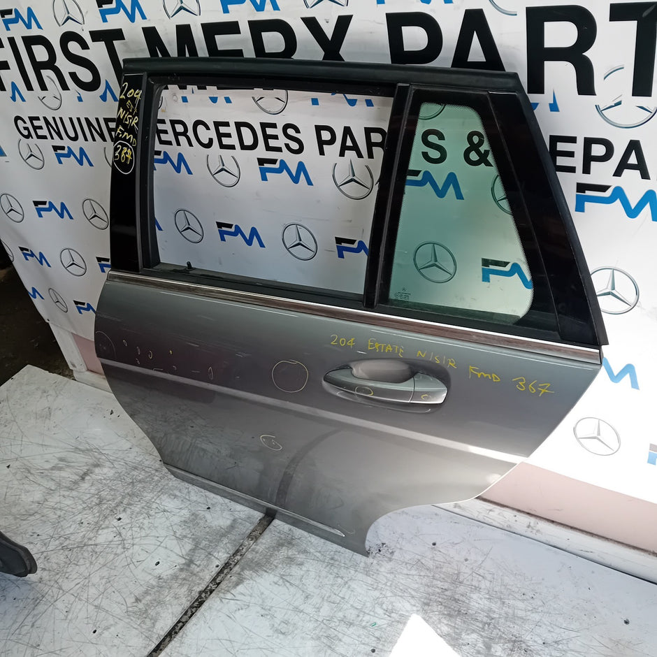 MERCEDES C-CLASS S204 EST PASSENGER REAR DOOR NSR 2014 ON SILVER COMPLETE FMD367