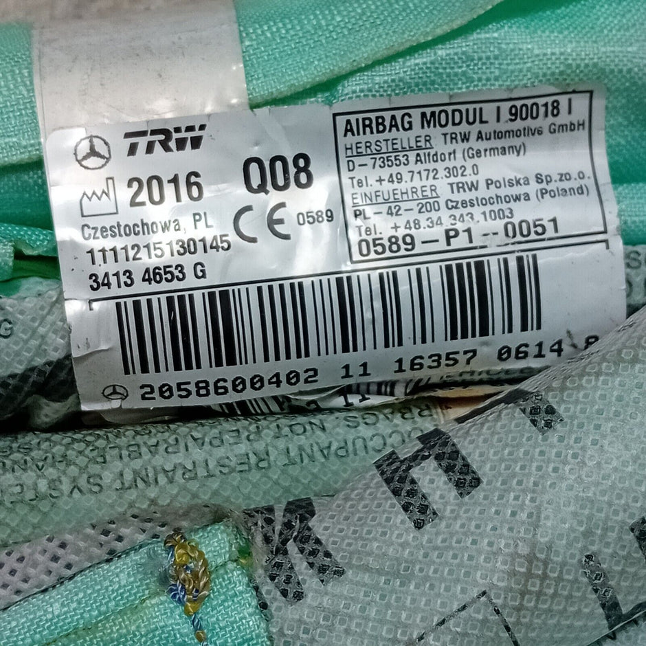 MERCEDES C CLASS W205 ROOF CURTAIN AIRBAG PASSENGER SIDE A2058600402 FM118