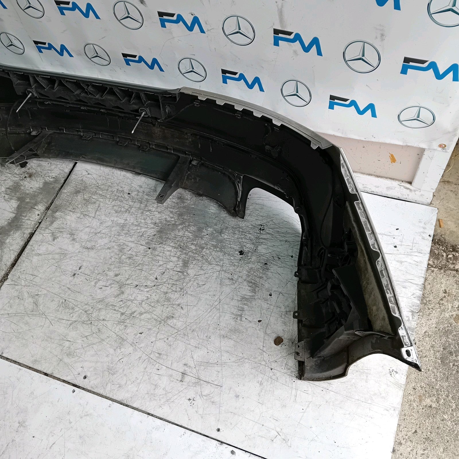 MERCEDES BENZ CLA W117 REAR BUMPER SILVER 2013-19 A1178851065 FMX91