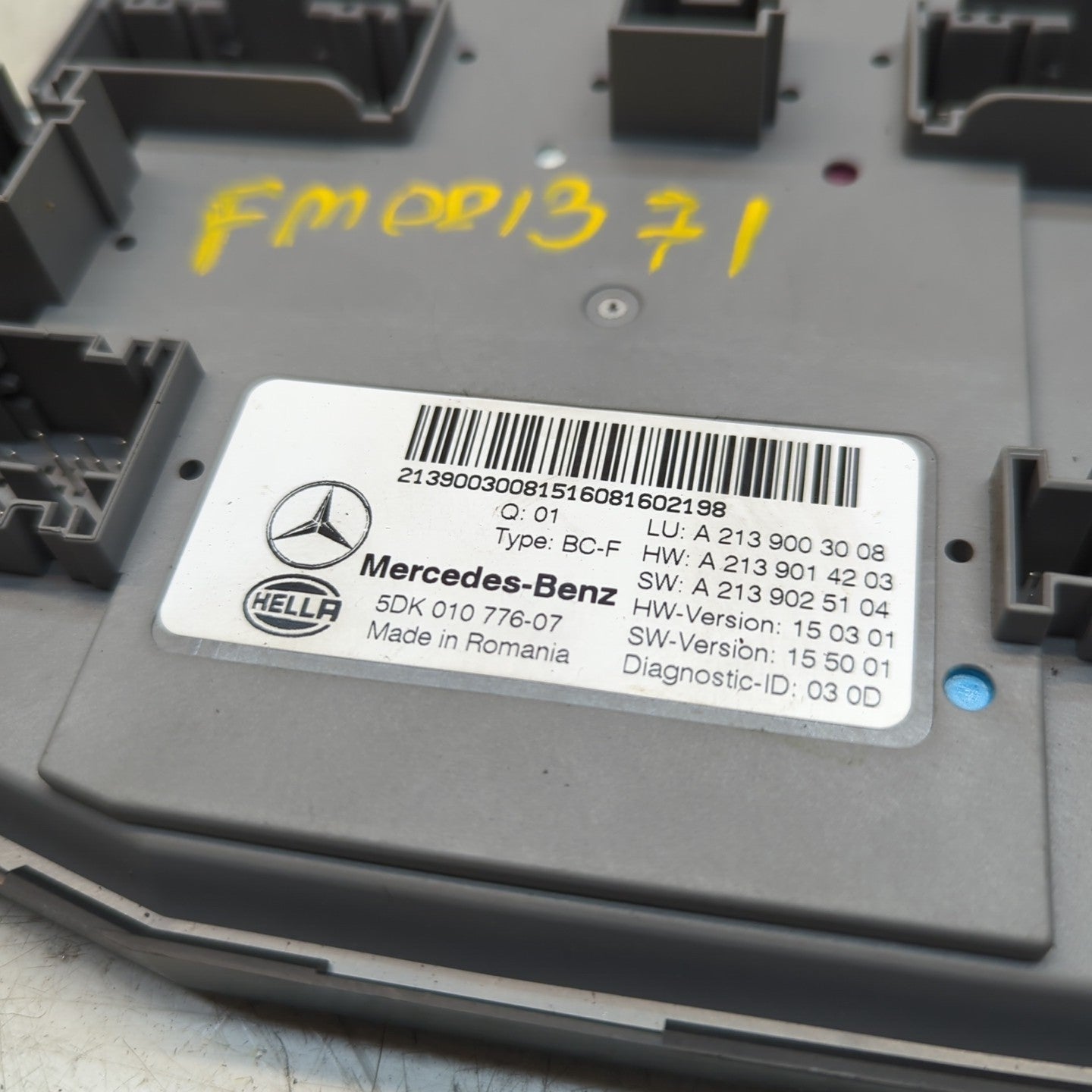 MERCEDES E-CLASS REAR SAM CONTROL MODULE W213 A2139003008 2016 FM001371